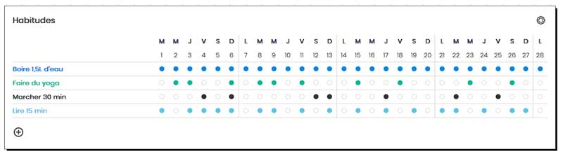 Habit tracker Bullet Journal numérique - My Bullet online