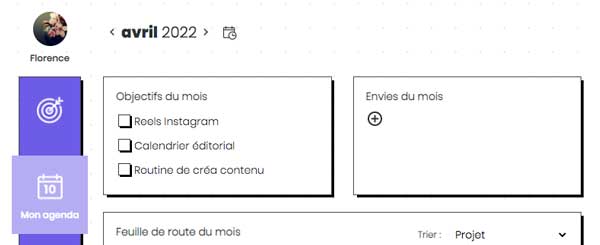 My Bullet online - Objectifs mensuels synchronises