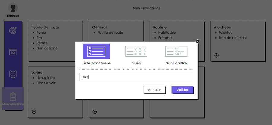 Planning repas semaine Bullet journal en ligne -Liste plats