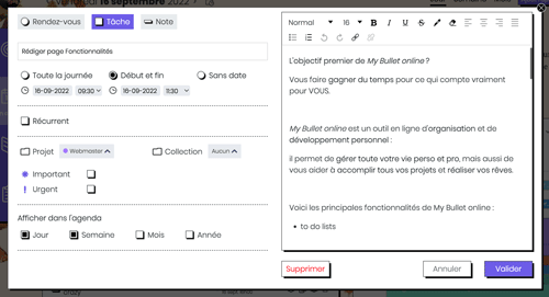 Editeur de texte enrichi My Bullet online Editeur de texte enrichi My Bullet online