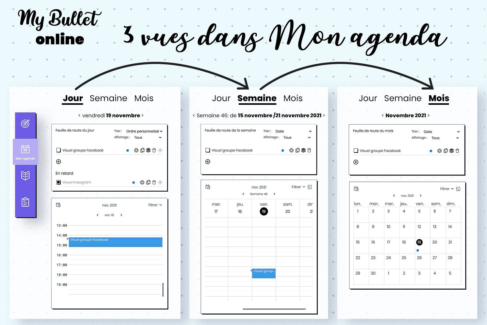 Vues Jour Mois Semaine My Bullet online