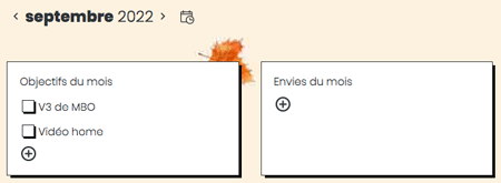 Objectifs mensuels Agenda My bullet online
