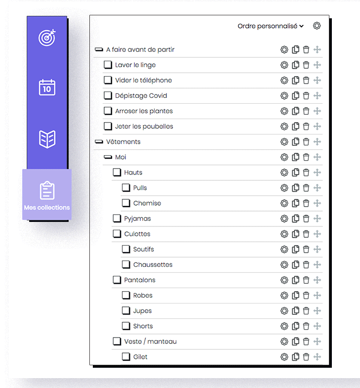 Valise checklist collection