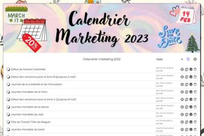 Collection Calendrier Marketing 2023 - My Bullet online