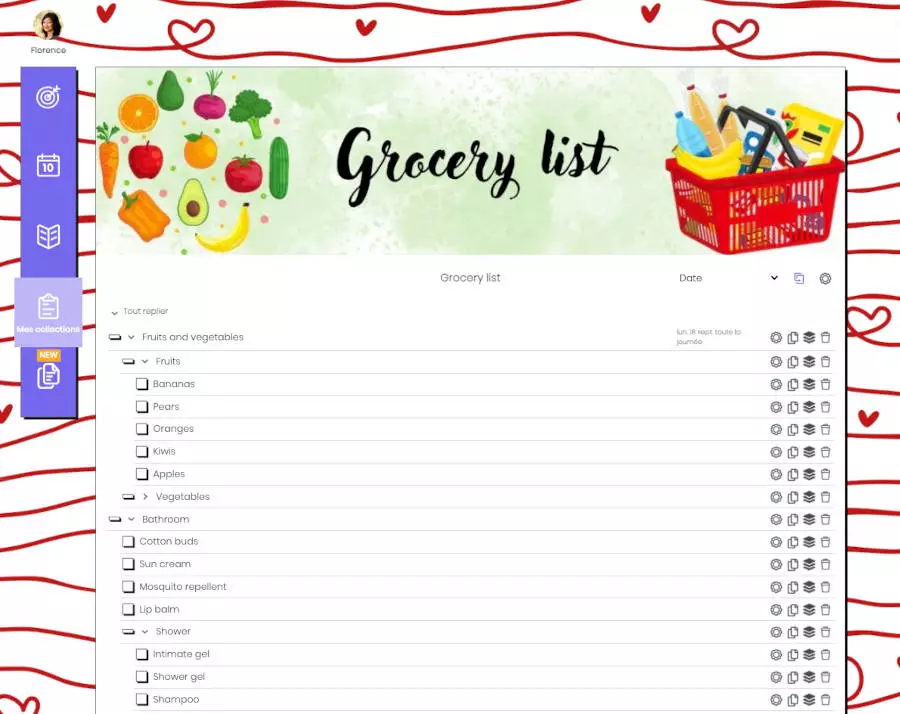 Grocery list Bujo collection - My Bullet online